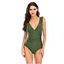 Sales Women's V Neck One Piece Swimsuit Ruffled Lace up Monokini