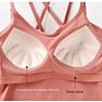 Seamless Cross Back Sling Bra Wireless Wear Free Vest Bra Cotton Camisole Women's Tank Tops with Built in Bra