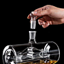 Sell Cylinder Ship Wooden Base Decanter Whisky Glass with Tap Gift Set