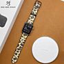 Service Genuine Leather Stitching Silicone Rubber Watch Band