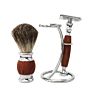 Shaving Tools Set Pure Badger Shaving Brush Double Edge Safety Razor Stainless Steel Stand 3 in 1 Shaving Kit