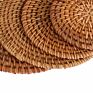 Shg Natural Handwoven Wicker Glass round Bamboo Rattan Coaster Set