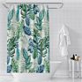 Shower Curtain Fabric 3D Digital Printed Green Shower Curtain