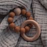 Silicone Beads Wooden Ring Baby Teething Rattle Bracelet