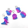 Silicone Resin Cartoon Key Chain Anime Soft Rubber Pvc Push Pop Fidget It Bubble Fidget Boba Keychain for Woman Girl