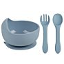 Silicone Spoon Fork Baby Dinnerware Set Silicon Bowl First Stage Self Feeding Suction Food Bowls for Babies Kids Toddlers
