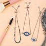 Silver Diamond Drawstring Blue Evil Eyes Adjustable Lucky Amulet Bracelet