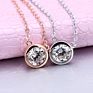 Silver Jewelry 6.5Mm round Shape Diamond 925 Silver Cubic Zirconia Necklace
