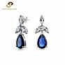 Silver Jewelry Blue Sapphire Stone 925 Earring Marquise Dangle Drop Earrings Womens Earrings Trending