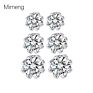 Silver Plated Crystal Cz Stud Earrings Wedding round Shape Diamond Zirconia Studs Earrings