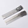Silver Stainless Steel Pocket Mustache Shaping round Teeth Comb Grooming Hair Styling Cutting Beard Comb for Men