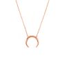 Simple 316L Stainless Steel Silver Hammered Crescent Moon C Shaped Pendant Ckoker Necklace for Women