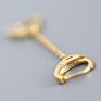 Simple 925 Silver Hip Hop Pure Handcuff Tassel Chain Huggie Hoop Earring