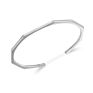 Simple Open Letter C Shaped Oval Bangle Delicate Gold Geometric Bamboo Cuff Bangle