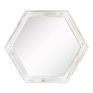 Simply Hangs Geometrical Hexagon Woodframe Wall Mirror to Make up for the Family Mirror