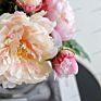 Silk Peony Bouquet Flower In Vase Floral Arrangements