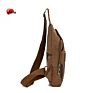 Single Shoulder Men Chest Bag Khaki Insulated Canvas Retro Travel Crossbody Sling Bag for Daily Use