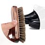 Soft Horsehair Bristles Horsehair Wood Handle Comfortable Grip Shoe Shine Brush Shoe Cleaning for Shoes Boots Other Leather Care