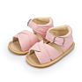 Solid Pu Leather Baby Sandals 0-18M Baby Girl Shoes with Buckle Strap