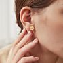 Sp-Lam Design Stainless Steel Daisy Flower Stud Earrings Women Jewelry