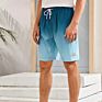 Sport Shorts Plaid Drawstring Shorts Men Patched Ombre Drawstring Swim Trunks