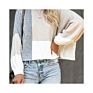 Spring and Autumn Oversize Top Loose Long Sleeve Contrast Color Knitted Pullover round Neck Women's Sweater