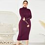 Spring and Autumn Wear Knitted Dress Long Sleeve Stretch Slim High Neck Knitted Dress