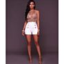 Spring and Women's Style High Waist Button Zipper Shorts Pants