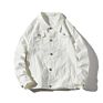 Spring Jacket Denim Big Pocket Solid Color Casual Workwear Jacket for Men