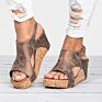 Springway Lady Retro Shoes High Heel Pu Comfortable Women's Wedge Sandals