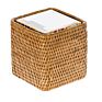 Square Rattan Tissue Box Set, Honey Brown Color Tissue Box