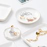 Square round Various Special Shaped White Ceramic Jewelry Dish Trinket Tray Customized Logos