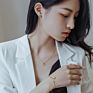 Stainless Steel 18K Gold Jewelry Woman Shell Fresh Water Pearl Bracelet Set Heart Adjustable Pendant Chain Necklace for Girls