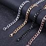 Stainless Steel Cuban Figaro Link Chain Necklace for Men Women Hip Hop Jewelry
