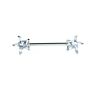 Stainless Steel Nipple Barbell Rings with Clear Star Cz Nipple Piercing Jewelry