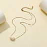 Stainless Steel Shell Pearl Pendant Necklace for Women Jewelry