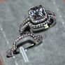 Sterling Silver Princess Cut Bridal Set Engagement Wedding Ring Bands with Cubic Zirconia