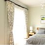 Stock Available Classic Cotton Linen Print Bird Designs White Color Ready Made Curtain for Living Room