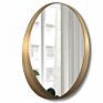 Stockholm Minimalist Metal Frame Hotel Home Bathroom round Wall Decorative Mirror with Storage Shelf