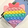Strawberry Bag Purse Handbags Push Pop Bubble Toy Fidget Silicone Crossbody Sensory Toys Messenger Bag