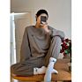 Streetwear Causal 2 Piece Set Women Long Sleeve Oversized Crewneck Sweatshirt and Sweatpants Set Women