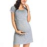 Stripe Multi-Functional Maternity Dress Breast Feeding Dress