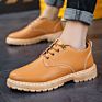 Style Casual Black Men's Shoes Korean Style Leather Waterproof Kitchen Work Shoes