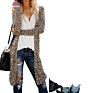 Style Fall Casual Leopard Knit Maxi Long Cardigan for Woman