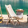 Style Foldable Outdoor Beech Wood Sling Beach Chair Picnic Leisure Camping Chair