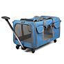Style Handle Dog Trolley Bag with Wheel Durable Pet Travel Breathable Carrier Backpack Pet Cage For