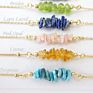 Style Natural Gemstone Chip Beads Necklace Handmade Freeform Chip Beads Chain Necklace