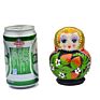 Style Russian Doll with 10 Layers Strawberry Relief in Black and Red