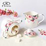 Sugar Jar with Lid Bone Tea Set Creamer Pot Sugar Bowl Porcelain Sugar and Milk Pot for Dinnerware