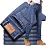 Sulee Top Men's Jeans Business Casual Elastic Straight Denim Pants Male Trousers